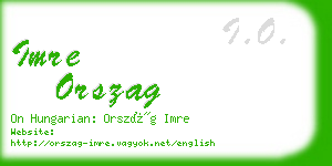 imre orszag business card